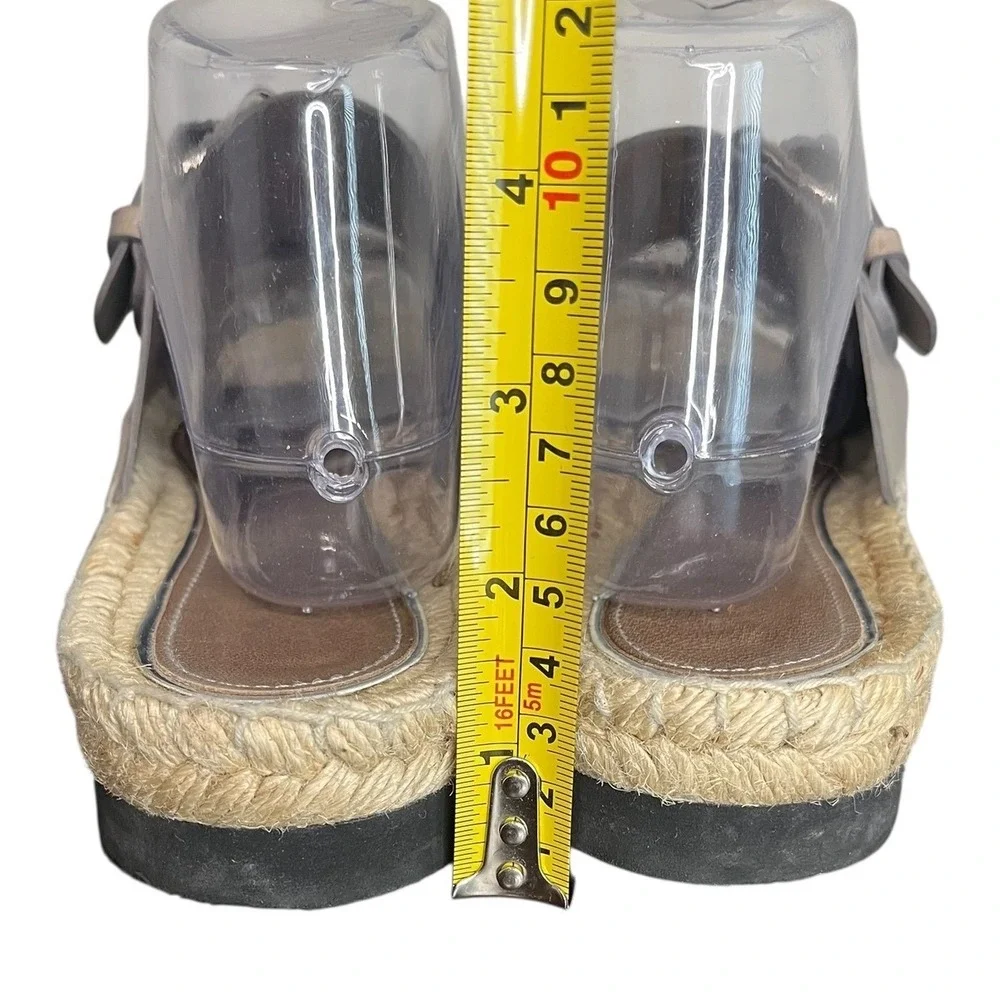 Palomitas Barcelo Espadrille Sandals‎ Leather Buckle Slides Made in Spain Sz 8.5